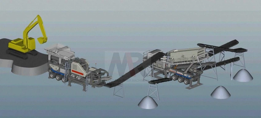 Portable Crusher with Wheels-3D Schematic